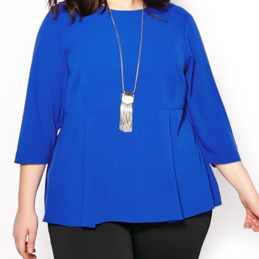 Melissa McCarthy Seven blue peplum blouse